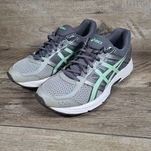 Asics Womens 8.5 Gel-Contend 4 T767N Running Athletic Shoes Gray Mint Sneakers